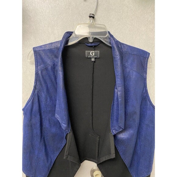 G. By Giuliana Blue Snakeskin Look Vest Size Medium - Picture 2 of 6